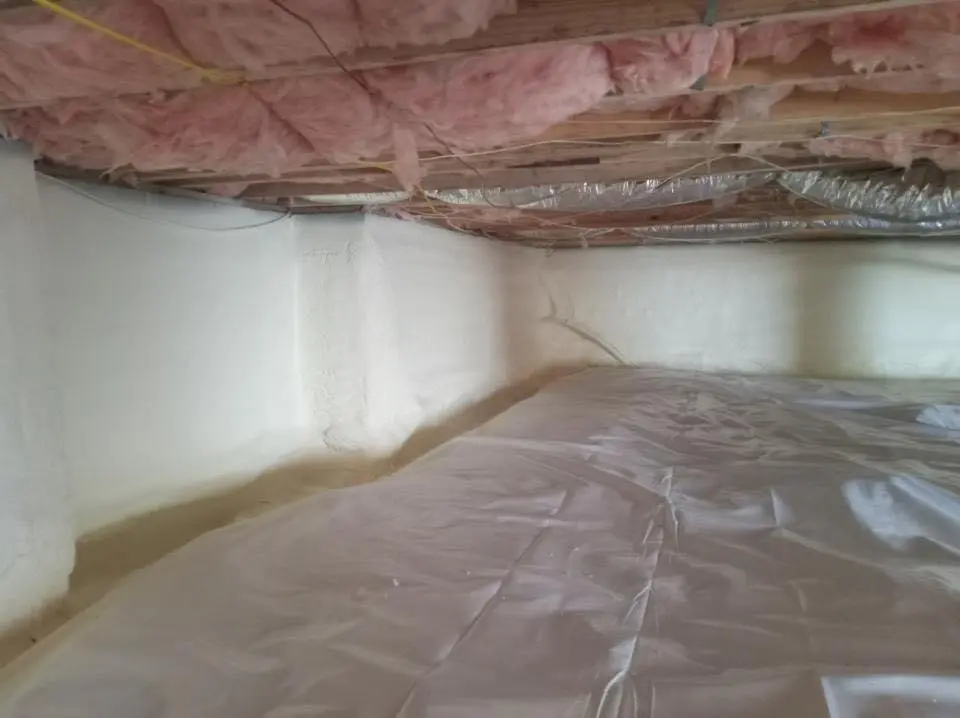 Crawl space encapsulation with closed-cell spray foam for Commercial Roof Restoration in Sudden Valley